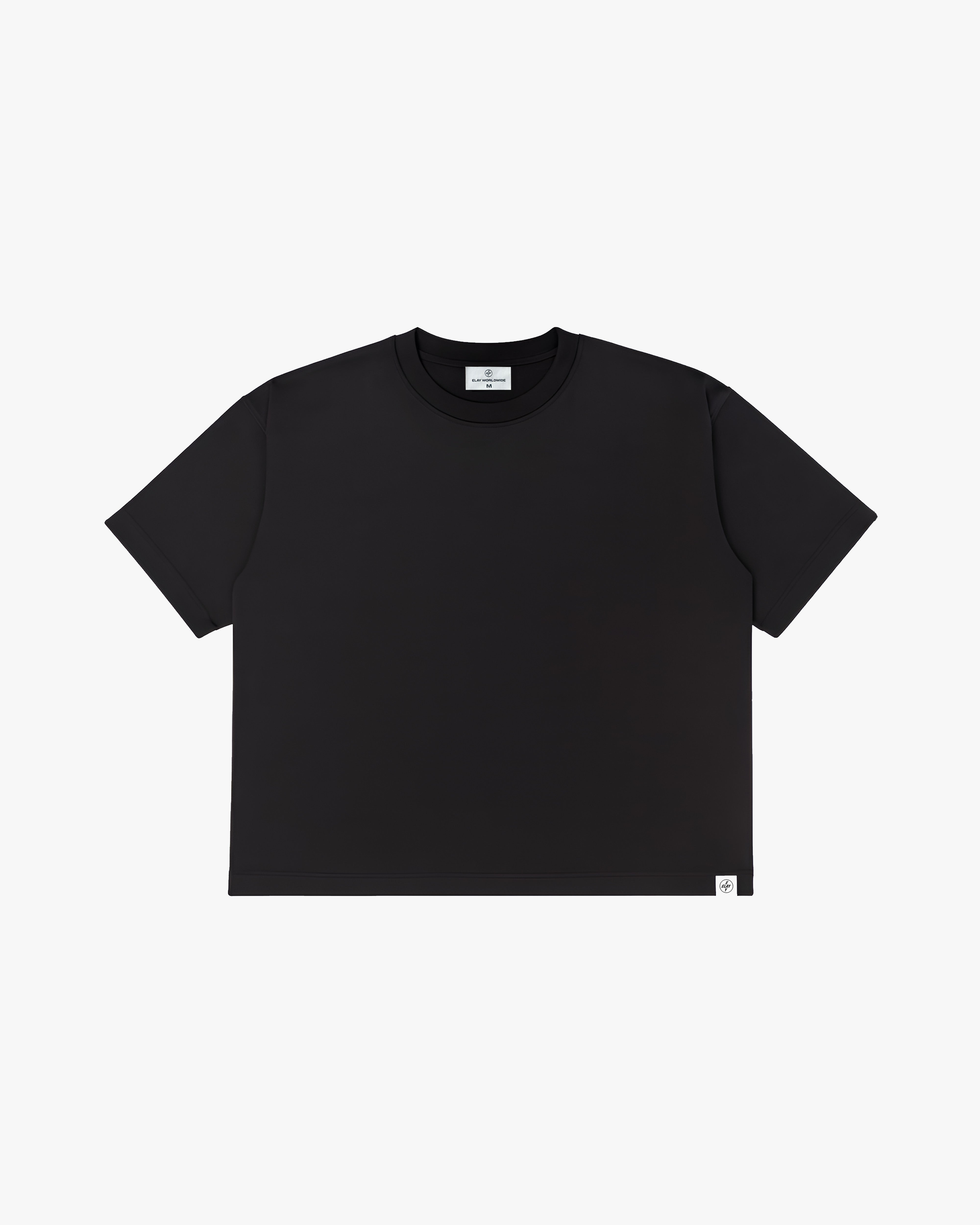 BLACK BOXY CROPPED TEE