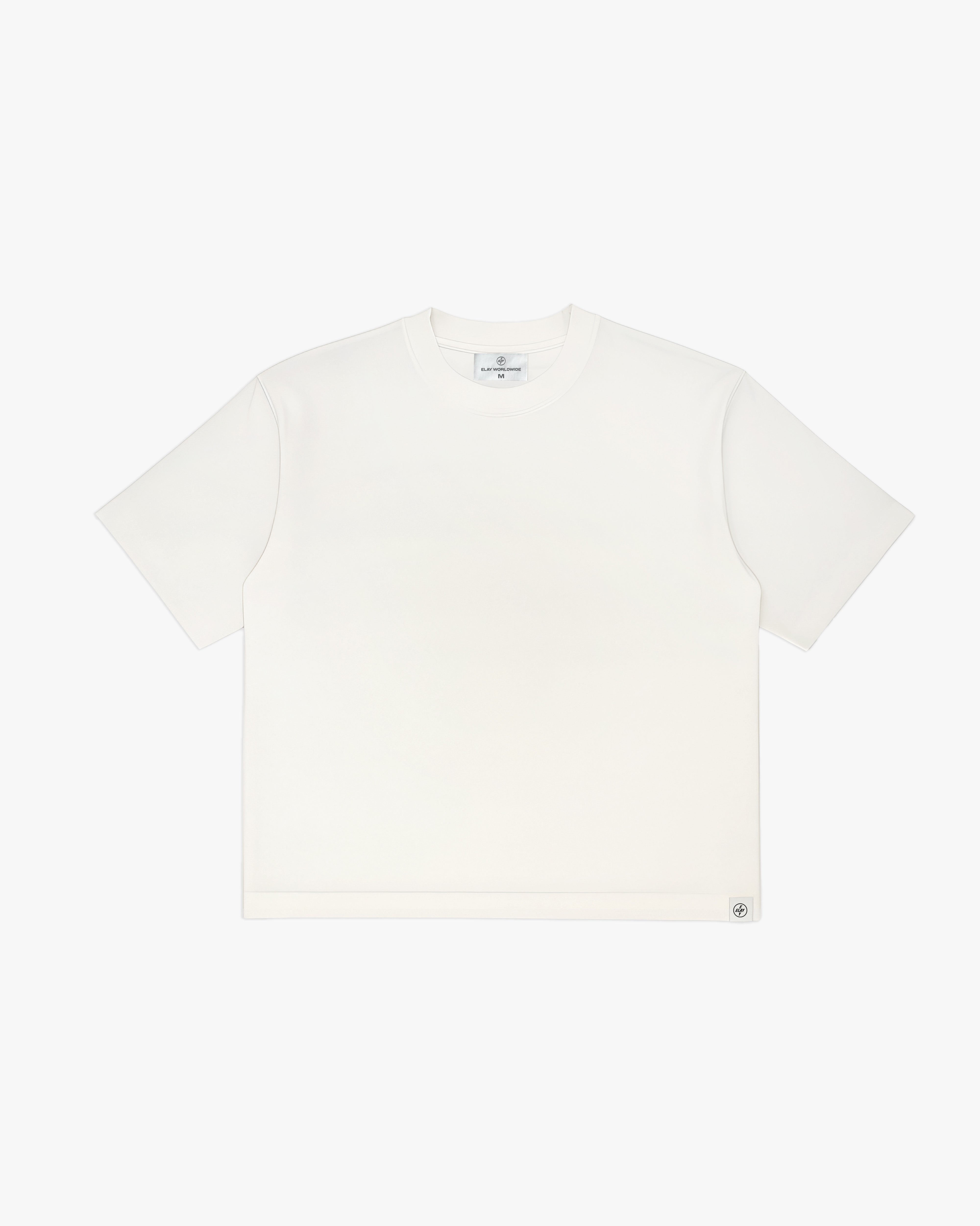 WHITE BOXY CROPPED TEE