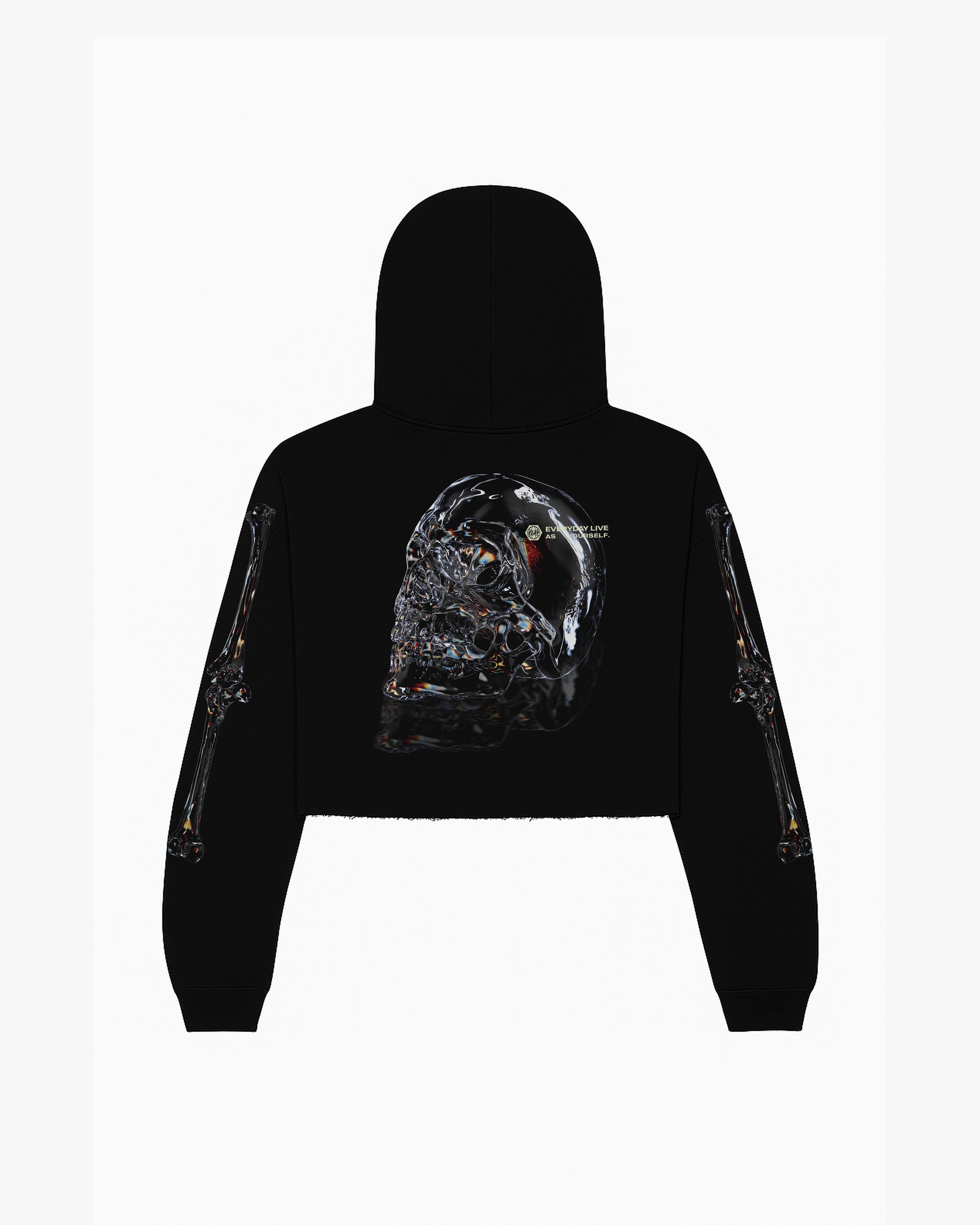 GLASS X BONES CROPPED HOODIE