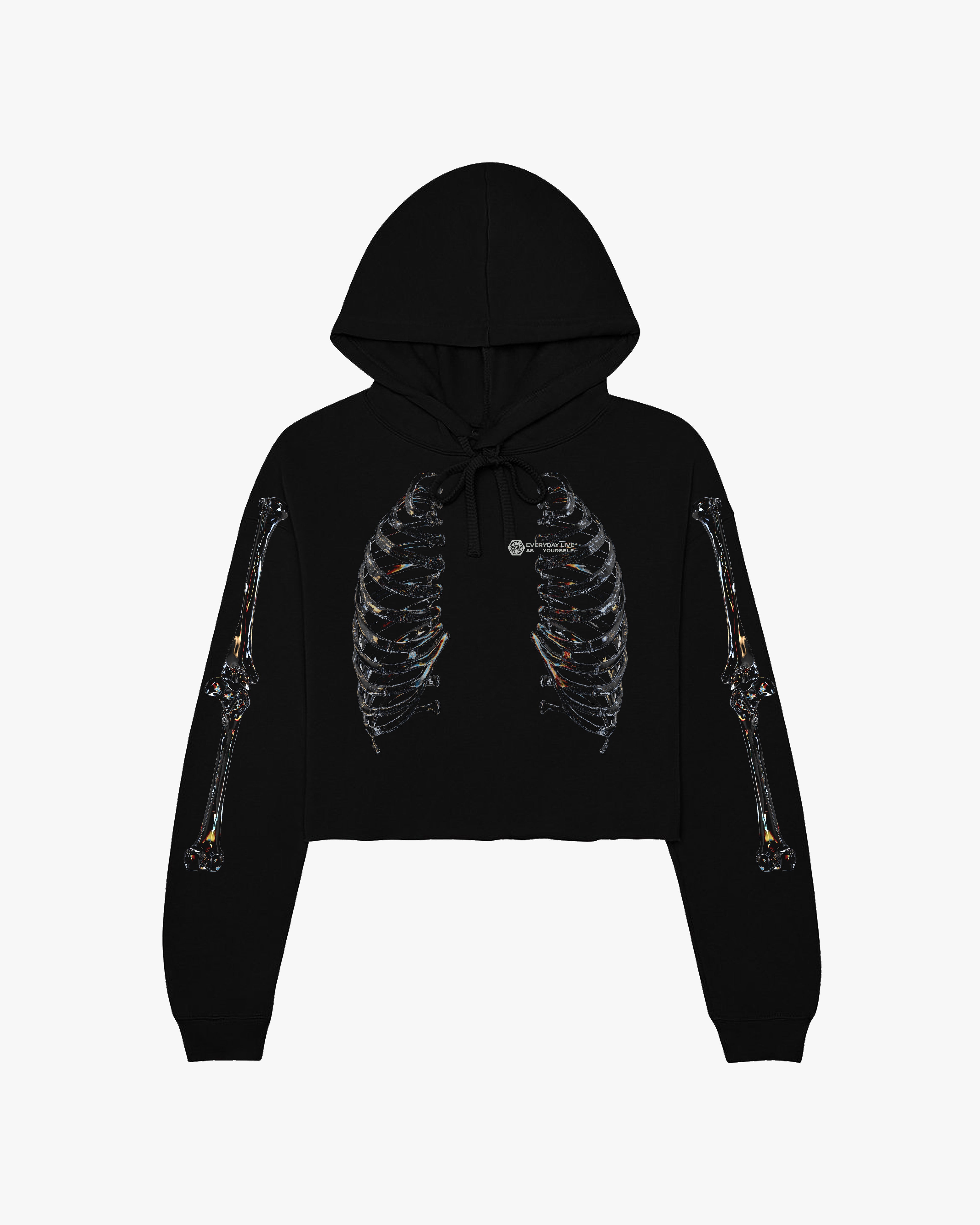 GLASS X BONES CROPPED HOODIE